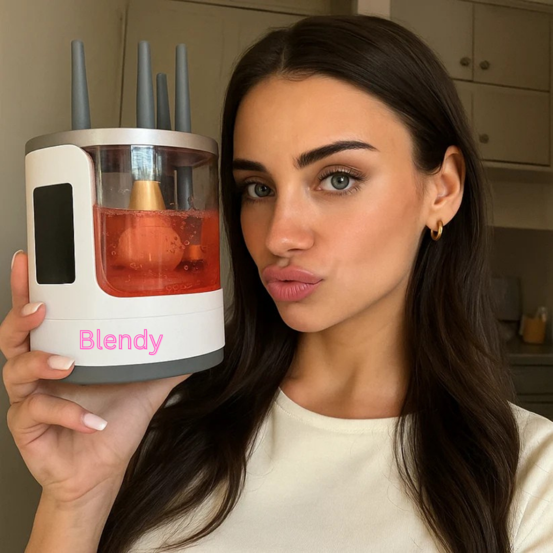 מנקה מברשות איפור חשמלי מקצועי עם מכשיר ייבוש אוטומטי