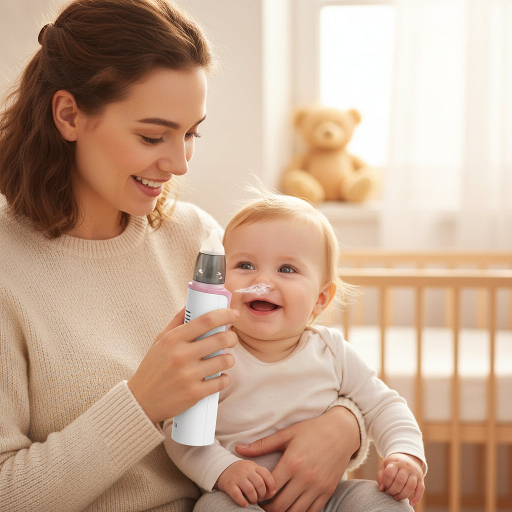 שואב נזלת חשמלי נטען לתינוקות ולילודים למניעת גודש באף בטיחותי