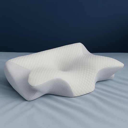 כרית שינה זיכרון פרפר – כרית ויסקו אלסטית לראש ולצוואר, מעוצבת להקלת כאבי צוואר, תומכת בבטן, כרית נוחה לשינה