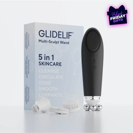 שרביט Glidelif Multi-Sculpt 5 ב-1: מכשיר מתקדם להרמה, ניקוי ועיסוי לימפטי לפנים